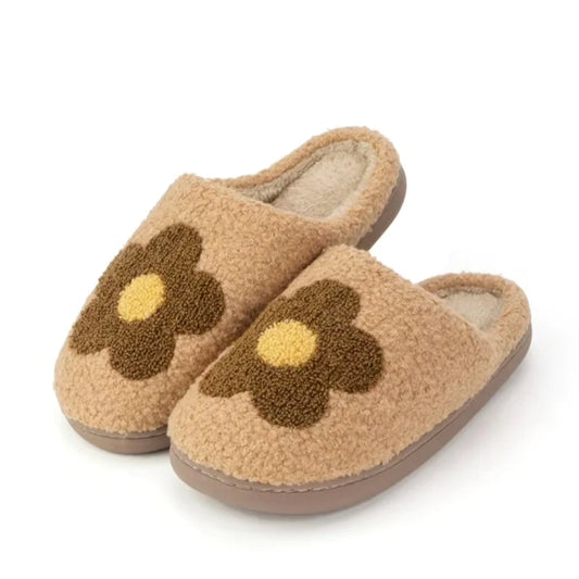 Brown Daisy Slippers