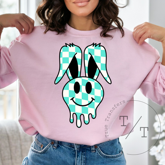 Teal Checkered Bunny